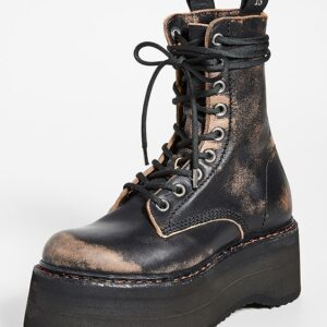R13 Double Stacked Lace Up Boots