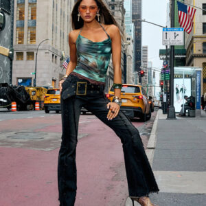 Downtown Edge Frayed Flare Jeans