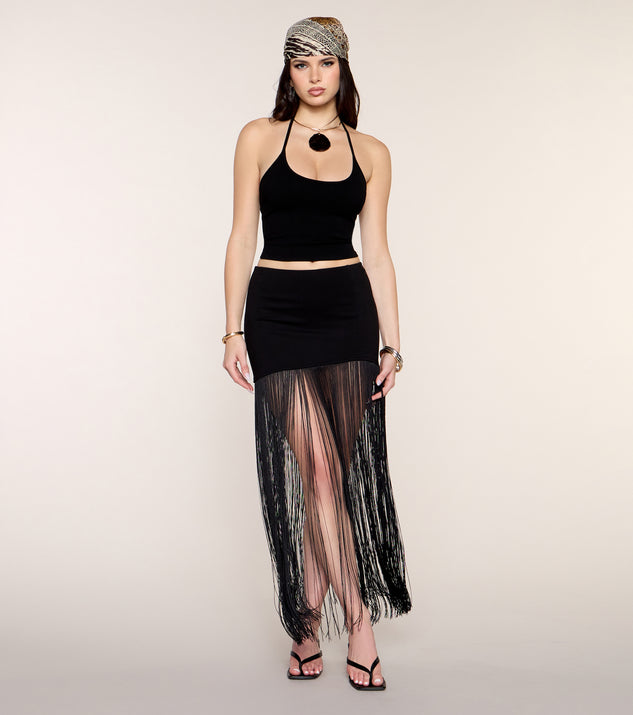 Windsor Drama In Motion Fringe Maxi Skirt