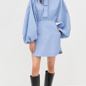Zimmermann Drawstring Stripe Mini Dress Drawstring Stripe Mini Dress