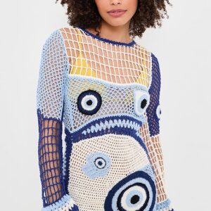 Leslie Amon Dream Evil Eye Crochet Dress