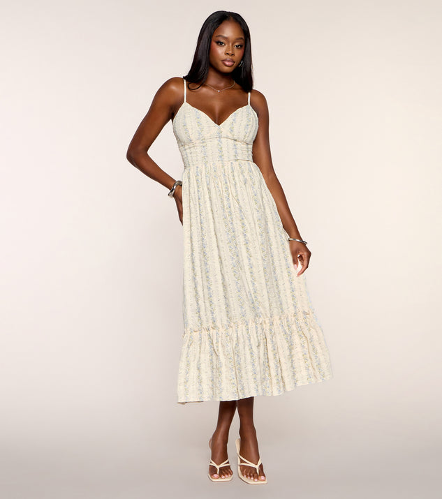 Windsor Dreamy Vibe Floral Print Woven Midi Dress