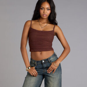 Windsor Drip Queen Rhinestone Mesh Crop Top Drip Queen Rhinestone Mesh Crop Top