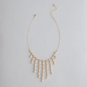 Windsor Dripping In Rhinestones Fringe Necklace