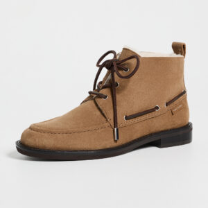 Tory Burch Duck Shearling Suede Ankle Boots