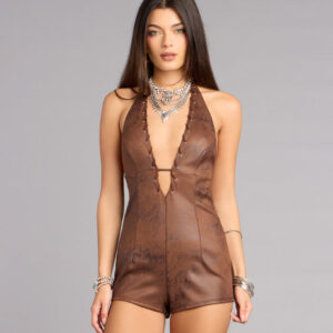 Windsor Dusty Trails Suede Halter Romper Dusty Trails Suede Halter Romper