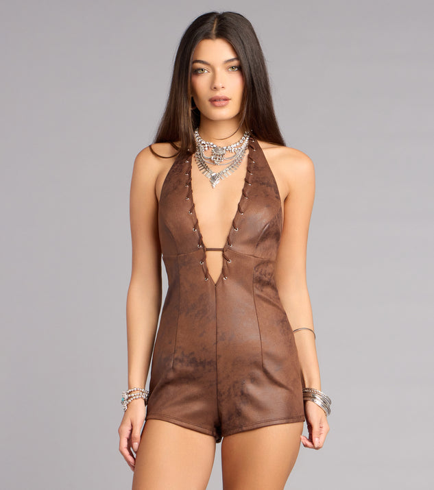 Windsor Dusty Trails Suede Halter Romper