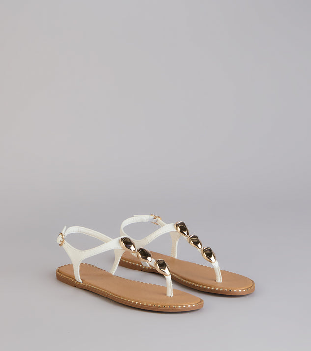 Windsor Easy Elegance Stone Beaded Thong Flat Sandals