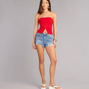 Easy Going Distressed Denim Shorts