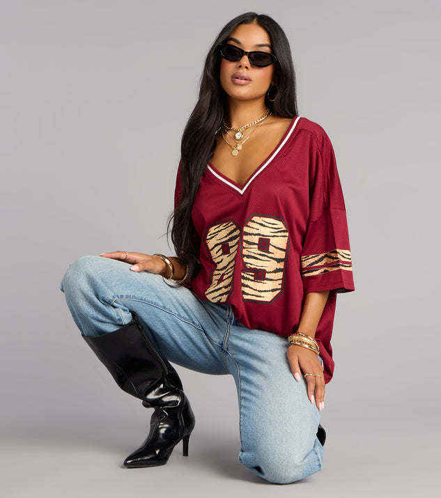 Windsor Easy MVP Tiger Print Jersey Top