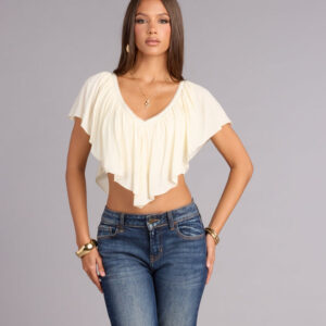Windsor Easy Romance Ruffle Gauze Tie Top Easy Romance Ruffle Gauze Tie Top