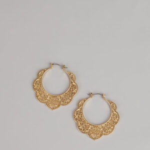 Windsor Easy Statement Filigree Hoop Earrings Easy Statement Filigree Hoop Earrings