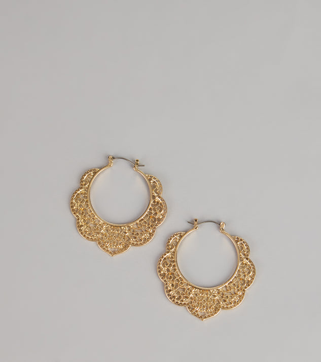 Windsor Easy Statement Filigree Hoop Earrings