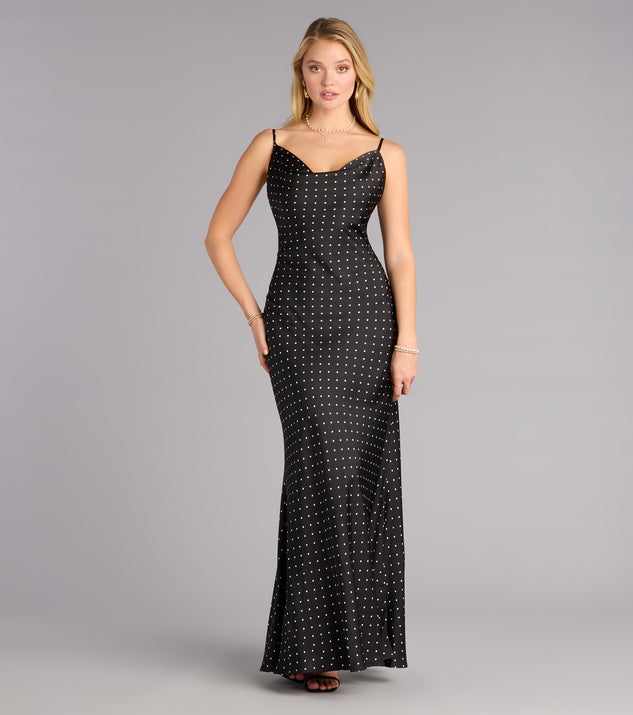 Windsor Effortless Allure Satin Polka Dot Maxi Dress