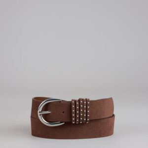 Effortless Attitude Studded Faux Suede Belt