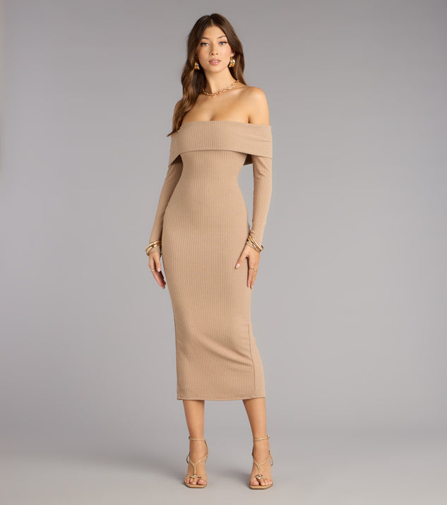 Windsor Effortless Aura Long Sleeve Midi Dress