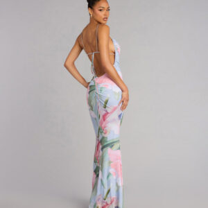 Effortless Bloom Floral Open Back Maxi Dress