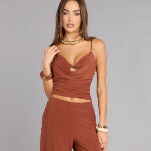 Windsor Effortless Chic Beaded Cowl Neck Top Effortless Chic Beaded Cowl Neck Top
