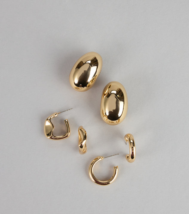 Windsor Effortless Glam Hoop Earrings Trio