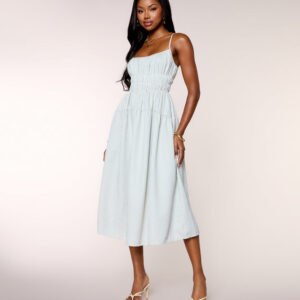 Effortless Plans Striped A-Line Midi Dress
