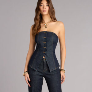 Windsor Effortlessly Dialed In Denim Strapless Top Effortlessly Dialed In Denim Strapless Top