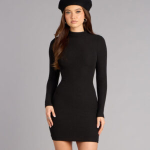 Windsor Effortlessly Polished Mock Neck Mini Dress Effortlessly Polished Mock Neck Mini Dress