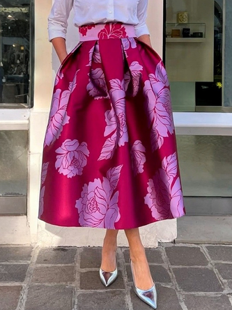 Elegant Floral Maxi Skirt