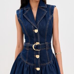 Aje Elena Belted Denim Mini Dress Elena Belted Denim Mini Dress
