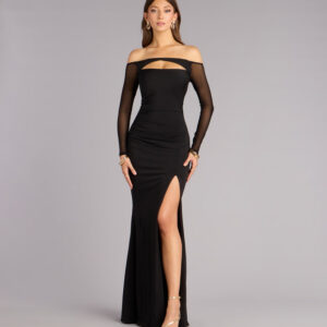 Windsor Elianna Mesh Off-The-Shoulder Mermaid Dress Elianna Mesh Off-The-Shoulder Mermaid Dress