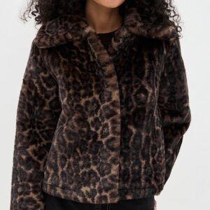 Elis Faux Fur Leopard Print Coat