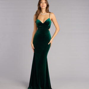 Windsor Elisa Velvet Cutout Mermaid Formal Dress Elisa Velvet Cutout Mermaid Formal Dress