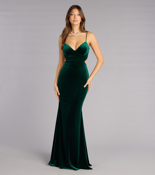 Windsor Elisa Velvet Cutout Mermaid Formal Dress