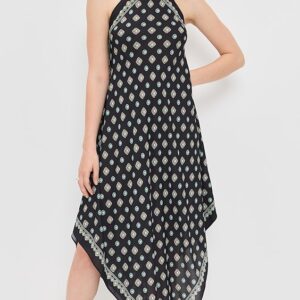 L'AGENCE Elise Southwestern Halter Midi Dress