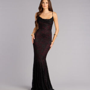 Windsor Ellianna Lace Cowl Neck Mermaid Dress Ellianna Lace Cowl Neck Mermaid Dress