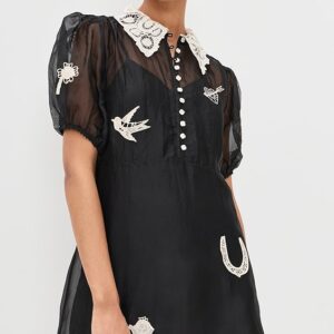 Ellison Puff Sleeve Silk Mini Dress