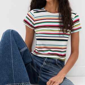 LE BOP Eloise Striped Crop Tee
