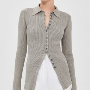 Elongated Ribbed Cardigan