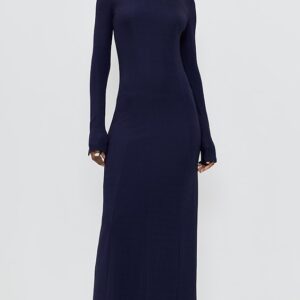 Elsa Metallic Turtleneck Maxi Dress