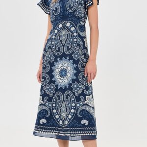 Emelina Print Midi Dress