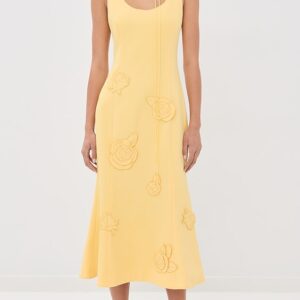 Leo Lin Emily Applique Midi Dress