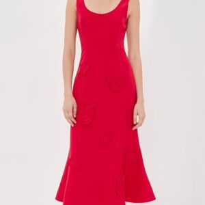 Leo Lin Emily Applique Midi Dress