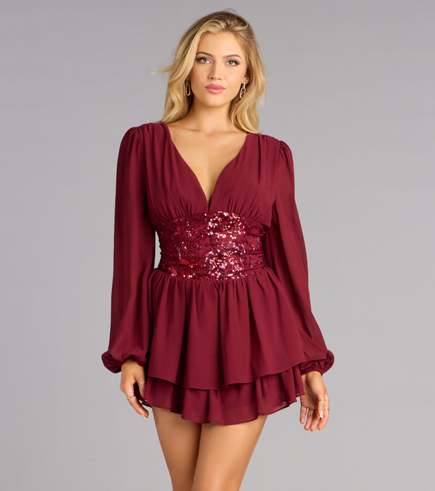 Windsor Enchanted Glow Embroidered Chiffon Dress