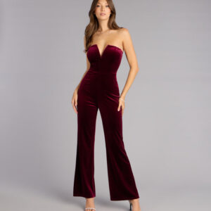 Windsor Enchanted Hour Velvet Plunge Jumpsuit Enchanted Hour Velvet Plunge Jumpsuit