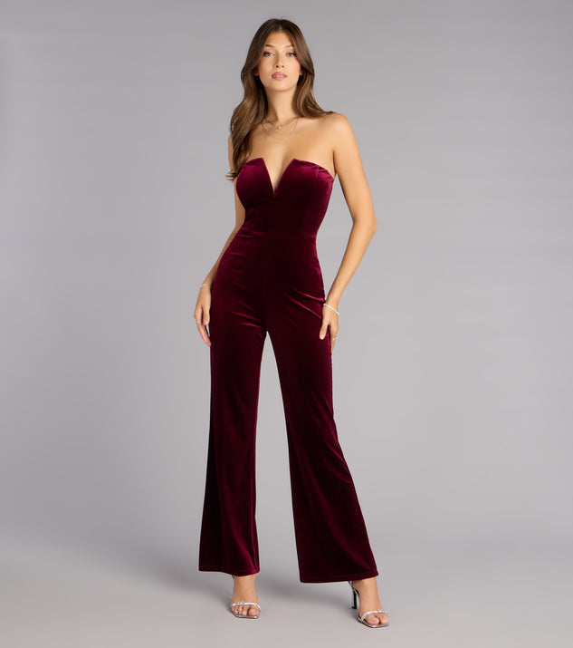 Windsor Enchanted Hour Velvet Plunge Jumpsuit