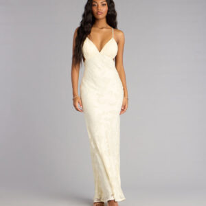 Windsor Enya Floral Mesh Lace-Up Formal Dress Enya Floral Mesh Lace-Up Formal Dress