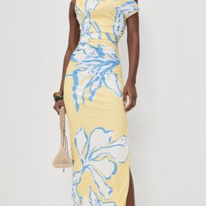 Esme Asymmetrical Mesh Maxi Dress