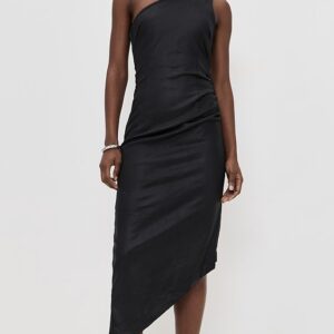 Esme One Shoulder Coated Midi Dress