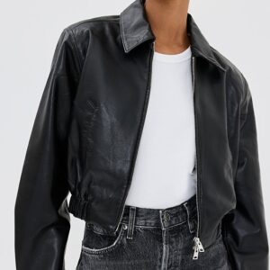 Essie Recycled Leather Cropped Jacket