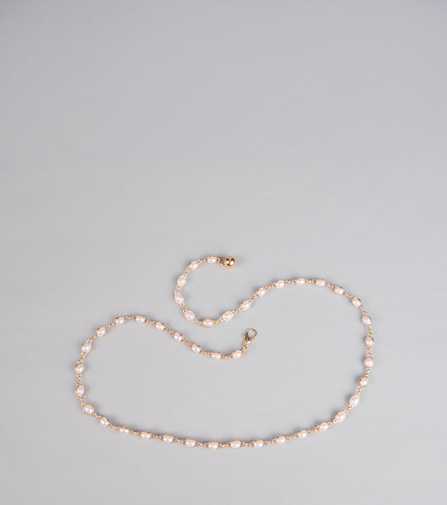 Windsor Everyday Elegance Faux Pearl Chain Belt