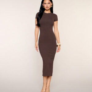 Windsor Everyday Short Sleeve Bodycon Midi Dress Everyday Short Sleeve Bodycon Midi Dress
